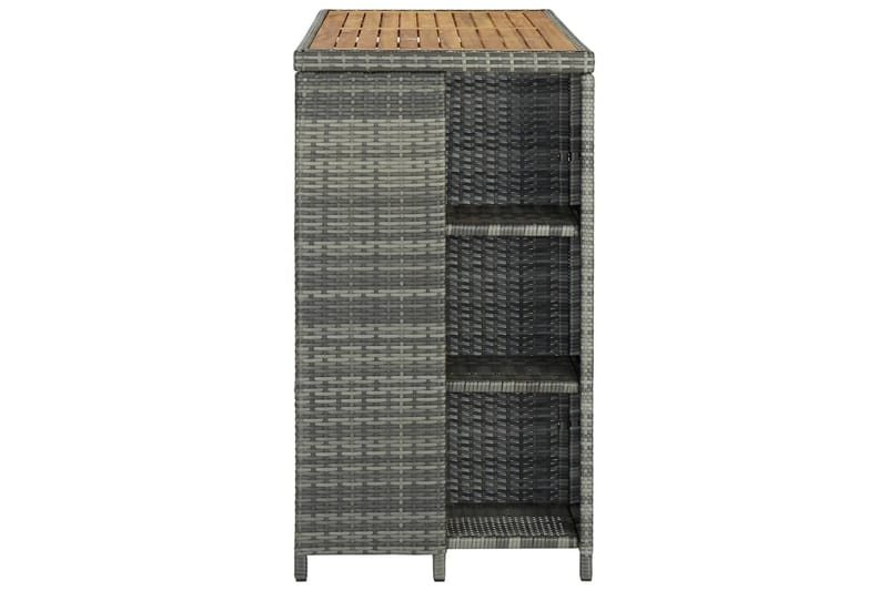 Barbord med förvaringshyllor grå 120x60x110 cm konstrotting - Grå - Möbler - Matplats - Barmöbler - Barbord