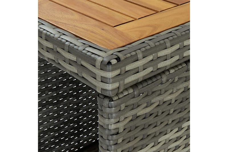 Barbord med förvaringshyllor grå 120x60x110 cm konstrotting - Grå - Möbler - Matplats - Barmöbler - Barbord
