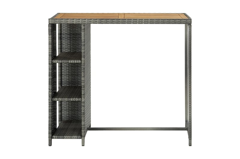 Barbord med förvaringshyllor grå 120x60x110 cm konstrotting - Grå - Möbler - Matplats - Barmöbler - Barbord
