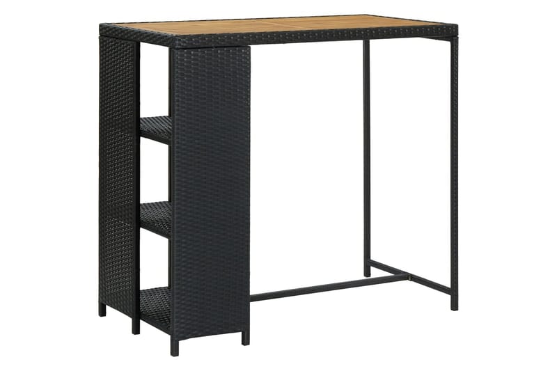 Barbord med förvaringshyllor svart 120x60x110 cm konstrottin - Svart - Möbler - Matplats - Barmöbler - Barbord