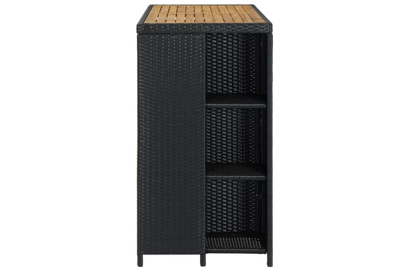 Barbord med förvaringshyllor svart 120x60x110 cm konstrottin - Svart - Möbler - Matplats - Barmöbler - Barbord