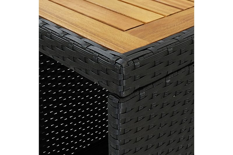 Barbord med förvaringshyllor svart 120x60x110 cm konstrottin - Svart - Möbler - Matplats - Barmöbler - Barbord