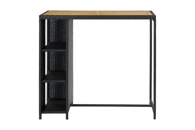 Barbord med förvaringshyllor svart 120x60x110 cm konstrottin - Svart - Möbler - Matplats - Barmöbler - Barbord
