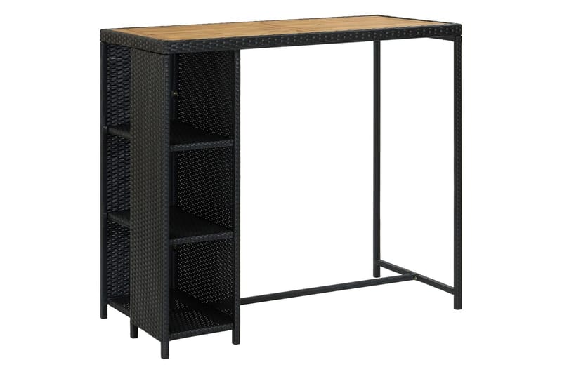Barbord med förvaringshyllor svart 120x60x110 cm konstrottin - Svart - Möbler - Matplats - Barmöbler - Barbord
