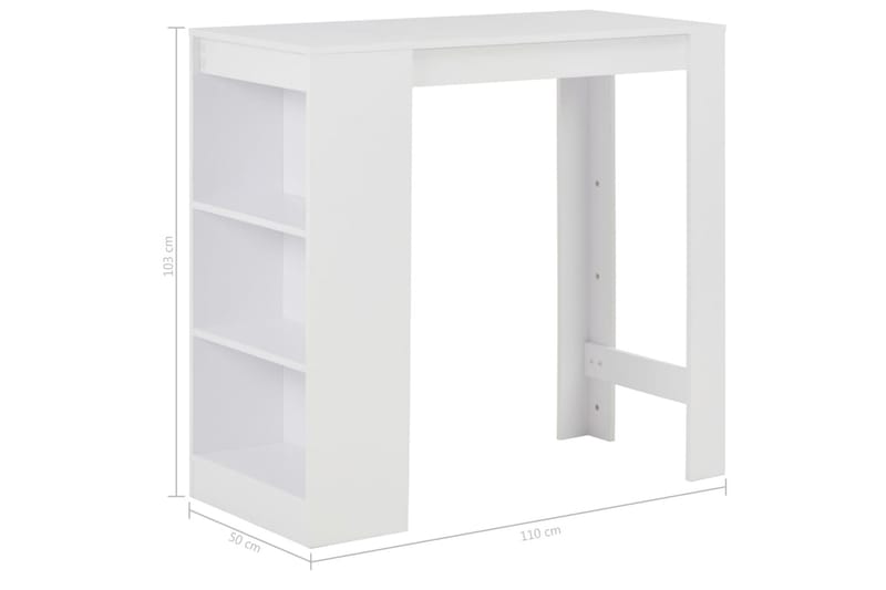 Barbord med hylla vit 110x50x103 cm - Vit - Möbler - Matplats - Barmöbler - Barbord