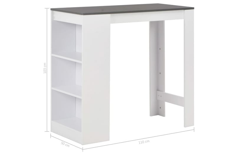 Barbord med hylla vit 110x50x103 cm - Vit - Möbler - Matplats - Barmöbler - Barbord