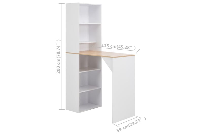 Barbord med skåp vit 115x59x200 cm - Vit - Möbler - Matplats - Barmöbler - Barbord