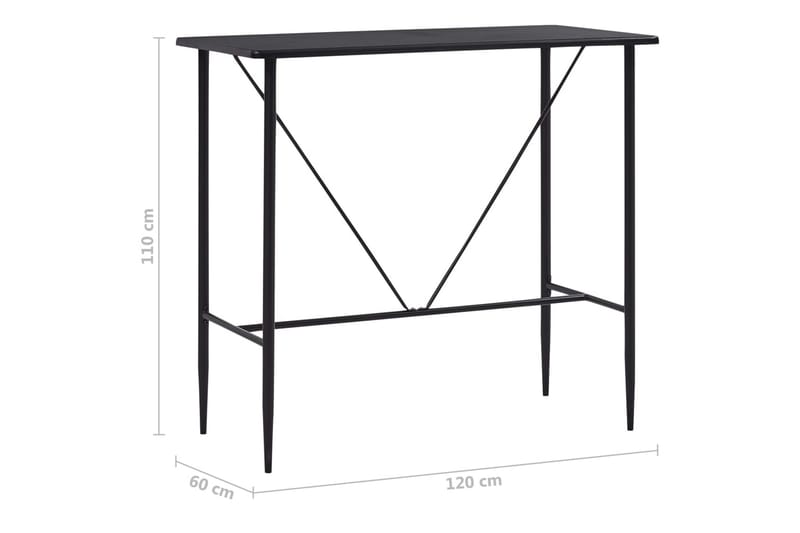 Barbord svart 120x60x110 cm MDF - Svart - Möbler - Matplats - Barmöbler - Barbord