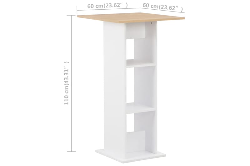 Barbord vit och antracit 60x60x110 cm - Vit - Möbler - Matplats - Barmöbler - Barbord