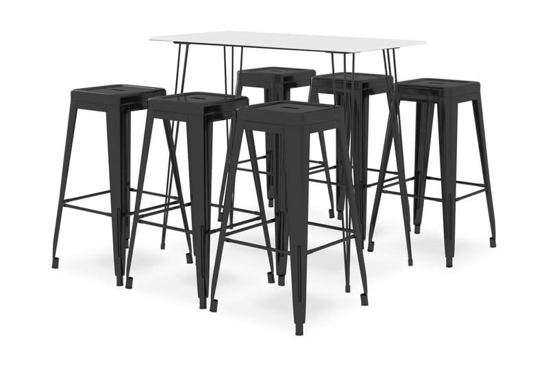 Bargrupp 7 delar vit och svart - Vit - Möbler - Matplats - Barmöbler - Barbord