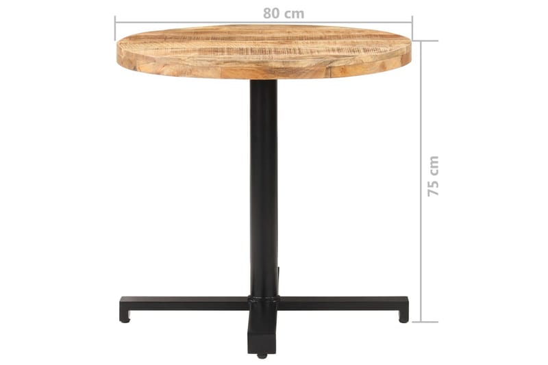 Cafébord runt Ã˜80x75 cm grovt mangoträ - Brun - Cafebord