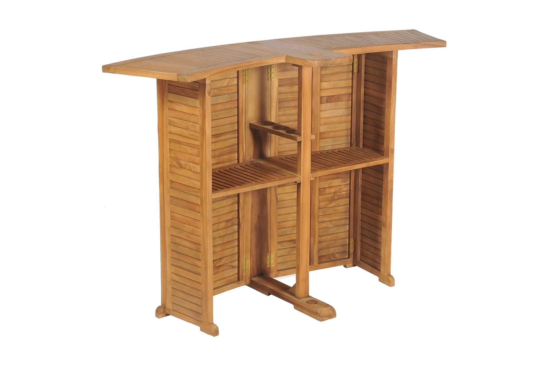 Hopfällbart barbord 155x53x105 cm massivt teakträ - Brun - Möbler - Matplats - Barmöbler - Barbord