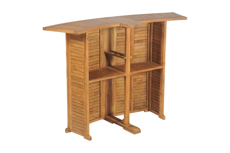 Hopfällbart barbord 155x53x105 cm massivt teakträ - Brun - Möbler - Matplats - Barmöbler - Barbord