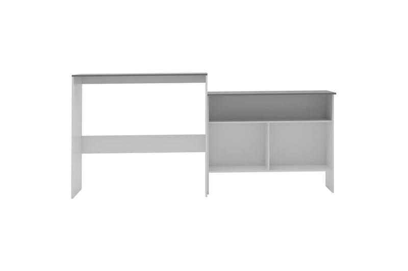 Barbord med 2 bordsskivor vit och grå 130x40x120 cm - Vit - Barbord - Bord