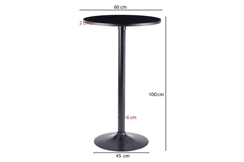 Willowdale Barbord 60 cm Runt - Svart - Möbler - Matplats - Barmöbler - Barbord