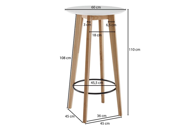 Willowdale Barbord 60 cm Runt - Möbler - Matplats - Barmöbler - Barbord