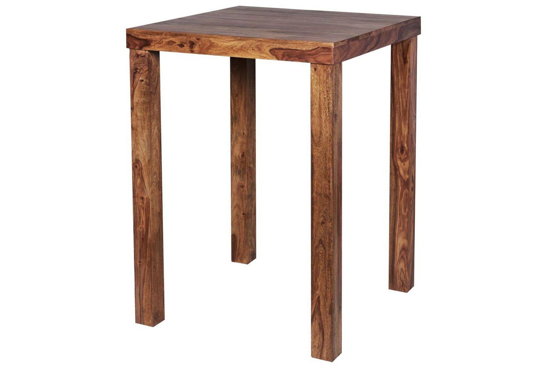 barbord wohnling stabilt massivt trä sheesham 80 x 80 x 110 cm -