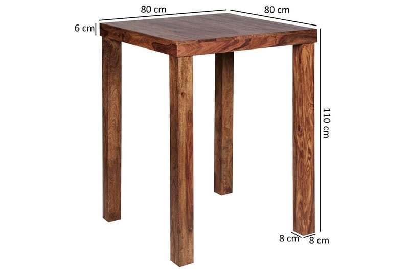 Barbord Wohnling Stabilt Massivt Trä Sheesham 80 x 80 x 110 cm - Möbler - Matplats - Barmöbler - Barbord