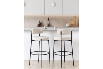 Barstol Allison set om 2 Vit-Svart - Vit-Svart - Möbler - Matplats - Barmöbler - Barstolar