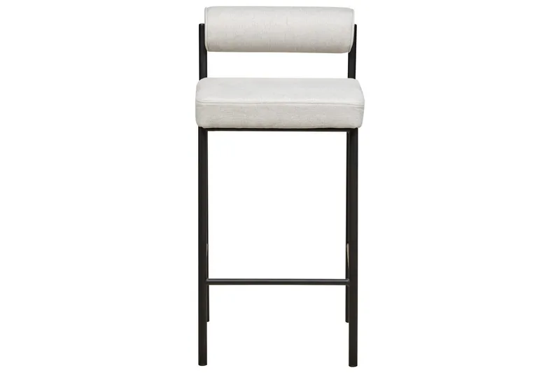 Barstol Amaya set om 2 Ljusgrå-Svart, Polyester - Ljusgrå-Svart, Polyester - Möbler - Matplats - Barmöbler - Barstolar