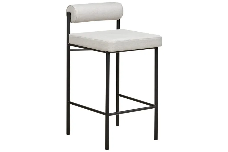 Barstol Amaya set om 2 Ljusgrå-Svart, Polyester - Ljusgrå-Svart, Polyester - Möbler - Matplats - Barmöbler - Barstolar