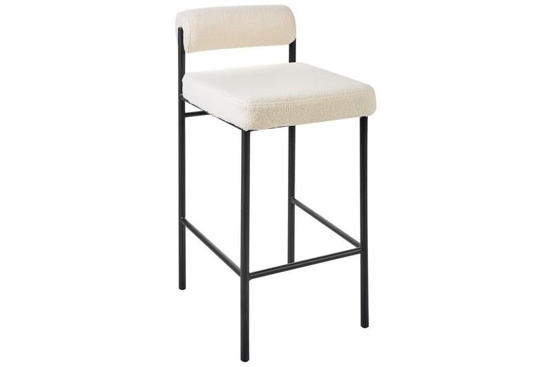 Barstol Amaya set om 2 Vit-Svart, Bouclé - Vit-Svart, Bouclé - Möbler - Matplats - Barmöbler - Barstolar