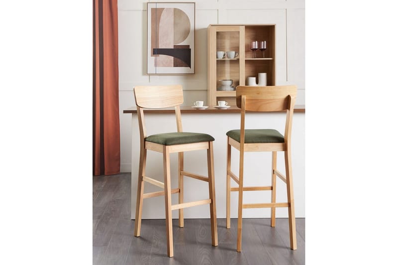 Barstol Ambler set om 2 Ljus Trä-Grön - Ljus Trä-Grön - Möbler - Matplats - Barmöbler - Barstolar