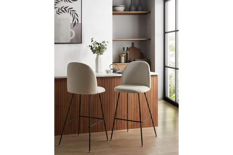 Barstol Arcola set om 2 Vit-Svart - Vit-Svart - Möbler - Matplats - Barmöbler - Barstolar