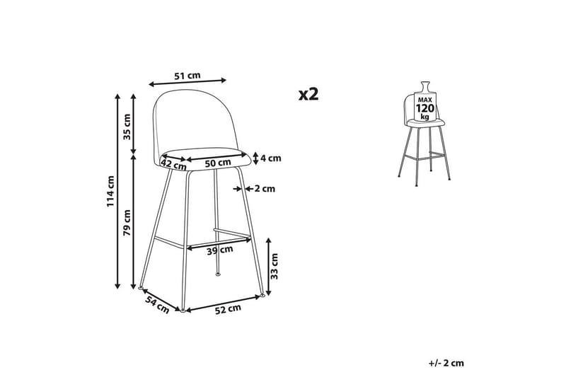 Barstol Arcola set om 2 Vit-Svart - Vit-Svart - Möbler - Matplats - Barmöbler - Barstolar