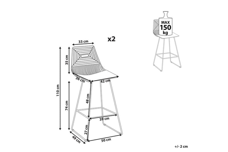 Barstol Bisbee set om 2 Svart - Svart - Möbler - Matplats - Barmöbler - Barstolar
