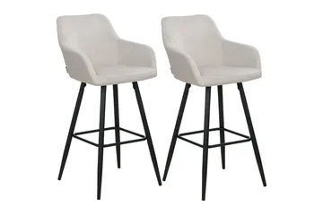 Barstol Casmalia set om 2 Beige-Svart