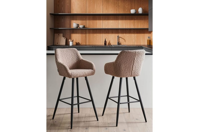 Barstol Casmalia set om 2 Beige/svart - Beige/svart - Möbler - Matplats - Barmöbler - Barstolar