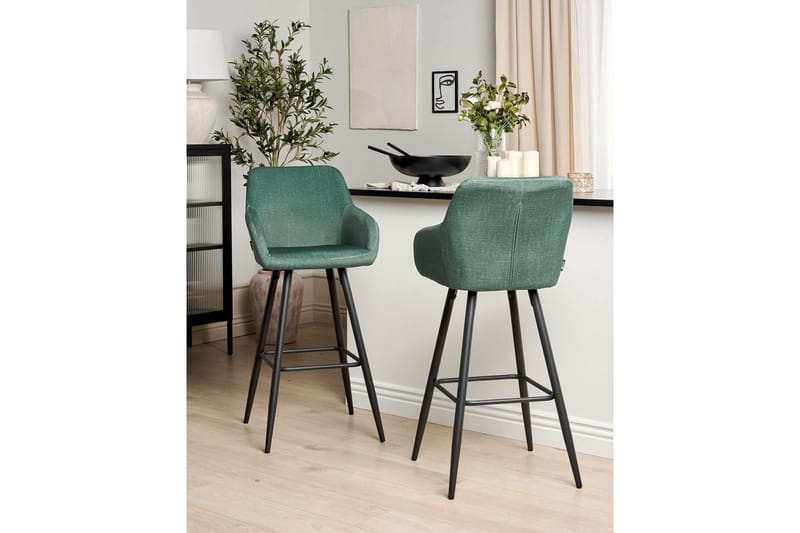 Barstol Casmalia set om 2 Grön-Svart - Grön-Svart - Möbler - Matplats - Barmöbler - Barstolar