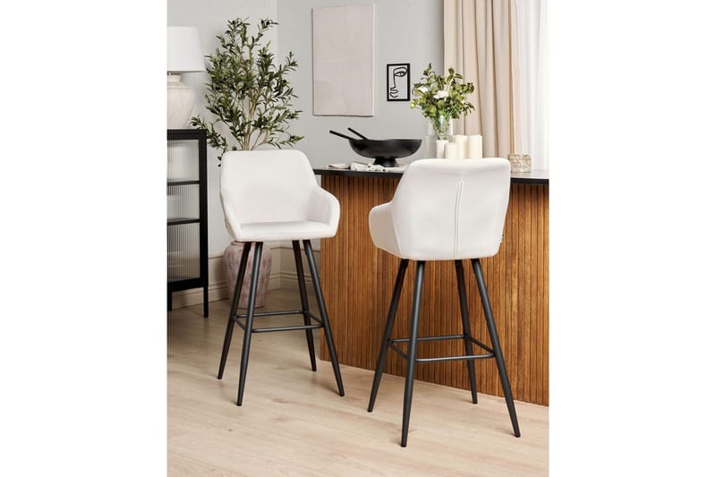 Barstol Casmalia set om 2 Vit-Svart - Vit-Svart - Möbler - Matplats - Barmöbler - Barstolar