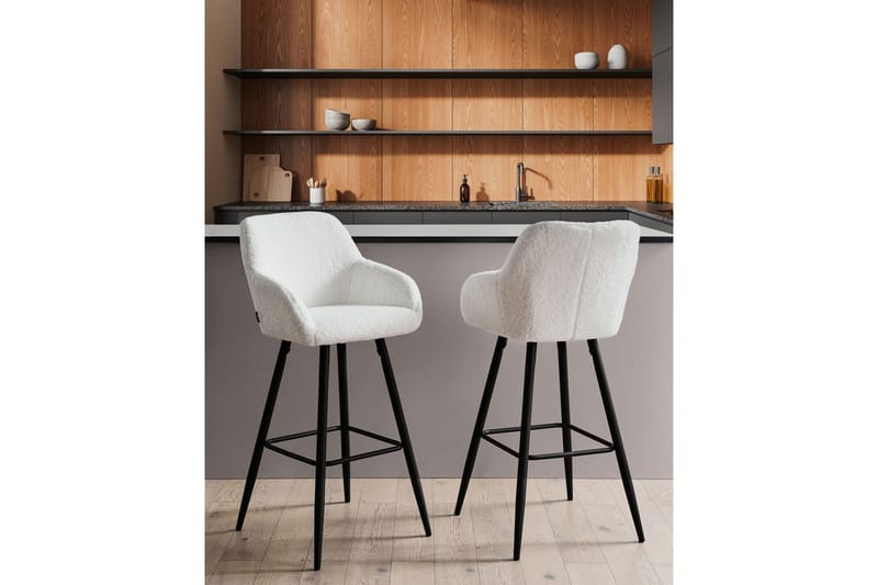 Barstol Casmalia set om 2 Vit/Svart - Vit/Svart - Möbler - Matplats - Barmöbler - Barstolar