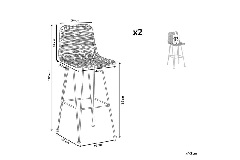 Barstol Cassita set om 2 Svart - Svart - Möbler - Matplats - Barmöbler - Barstolar