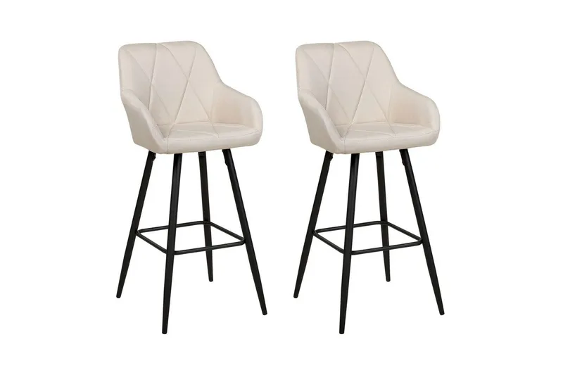 Barstol Darien set om 2 Ljusbeige-Svart, Ljusbeige-Svart