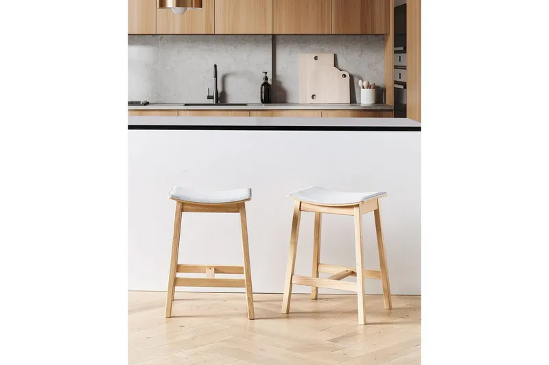 Barstol Dixon set om 2 Grå-Ljust Trä - Grå-Ljust Trä - Möbler - Matplats - Barmöbler - Barstolar