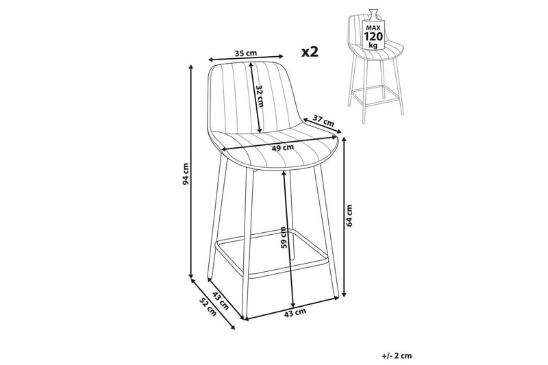 Barstol Dubrovnik set om 2 Beige-Svart - Beige-Svart - Möbler - Matplats - Barmöbler - Barstolar