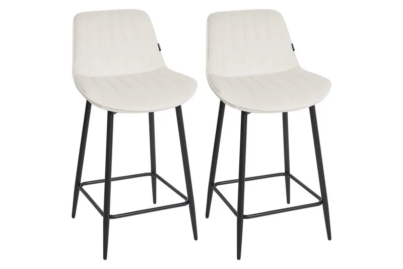 Barstol Dubrovnik set om 2 Beige-Svart, Beige-Svart