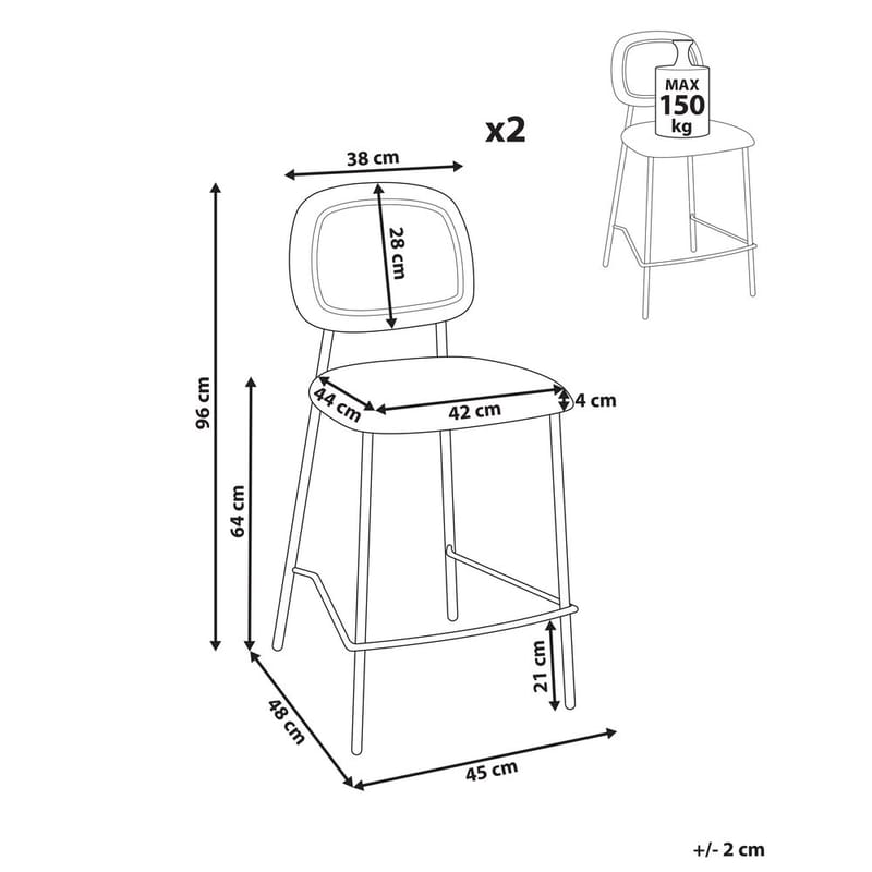 Barstol Duette 2-pack - Beige, svart - Möbler - Matplats - Barmöbler - Barstolar