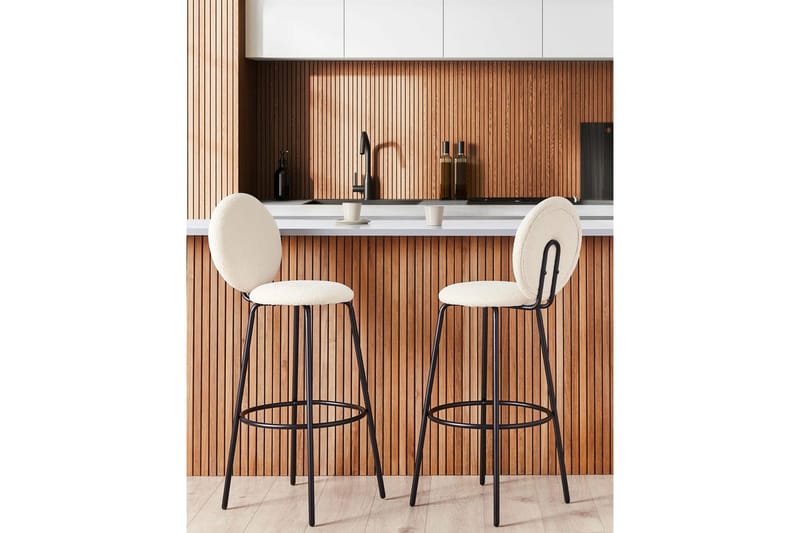 Barstol Emery set om 2 Beige-Svart - Beige-Svart - Möbler - Matplats - Barmöbler - Barstolar