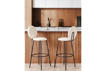 Barstol Emery set om 2 Beige-Svart - Beige-Svart - Möbler - Matplats - Barmöbler - Barstolar