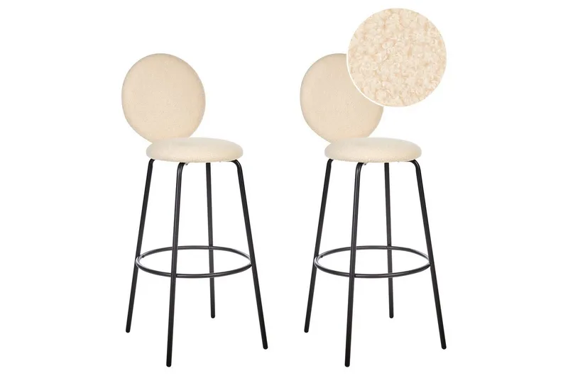 Barstol Emery set om 2 Beige-Svart - Beige-Svart - Möbler - Matplats - Barmöbler - Barstolar