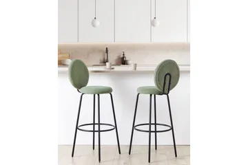 Barstol Emery set om 2 Ljusgrön-Svart - Ljusgrön-Svart - Möbler - Matplats - Barmöbler - Barstolar