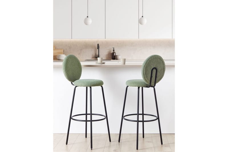 Barstol Emery set om 2 Ljusgrön-Svart - Ljusgrön-Svart - Möbler - Matplats - Barmöbler - Barstolar