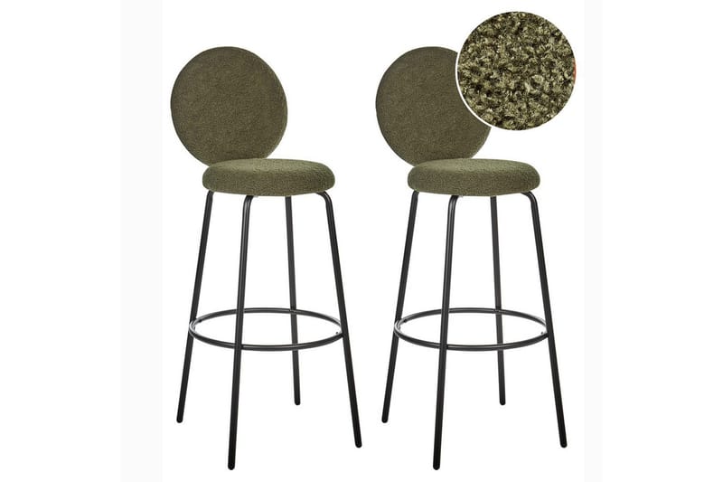 Barstol Emery set om 2 Mörkgrön-Svart - Mörkgrön-Svart - Möbler - Matplats - Barmöbler - Barstolar