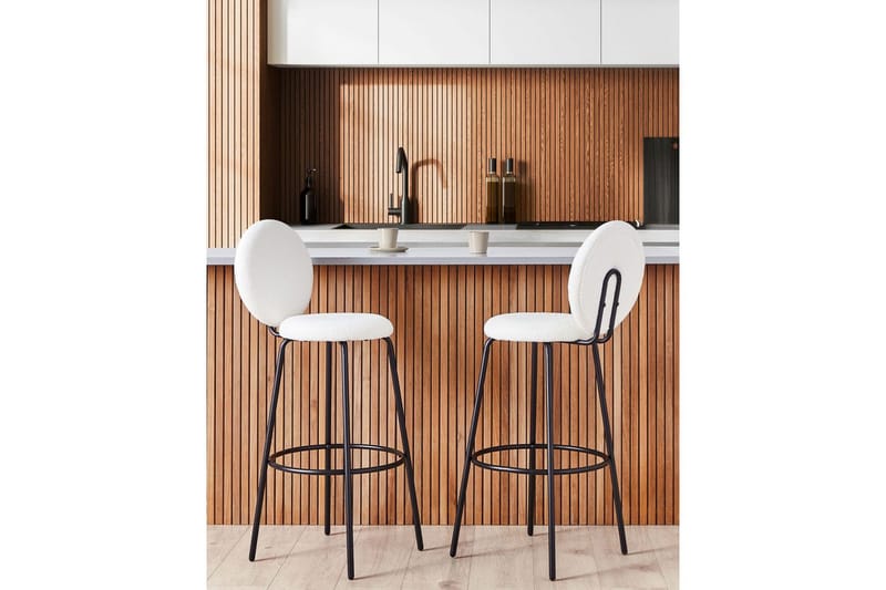 Barstol Emery set om 2 Vit-Svart - Vit-Svart - Möbler - Matplats - Barmöbler - Barstolar