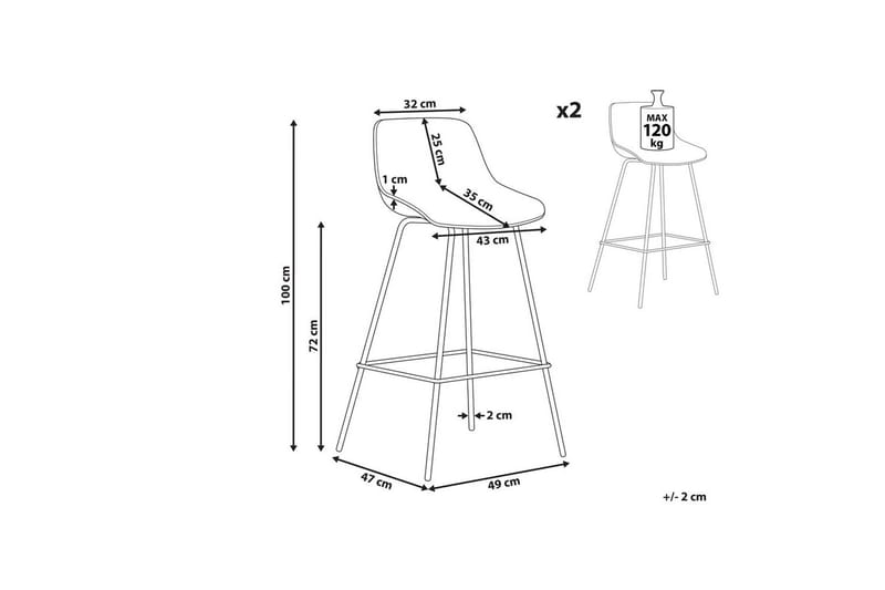 Barstol Emmet set om 2 Ljusgrön - Ljusgrön - Möbler - Matplats - Barmöbler - Barstolar