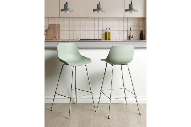 Barstol Emmet set om 2 Ljusgrön - Ljusgrön - Möbler - Matplats - Barmöbler - Barstolar
